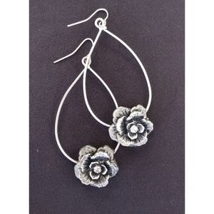 Silver flower earrings